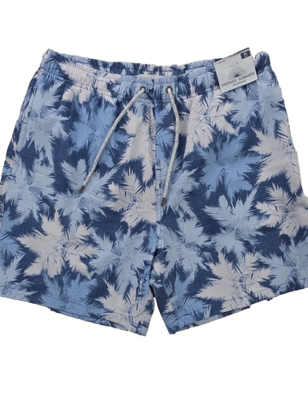 The Endless Summer Swim Trunks Shorts Mens XL Blue Tropical Elastic Waist‎ NWT